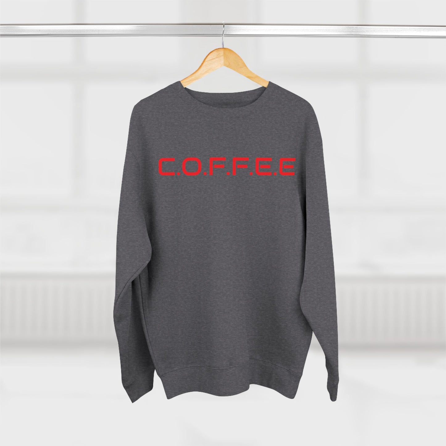 Adult Coffee Christian Red Words Only Crewneck