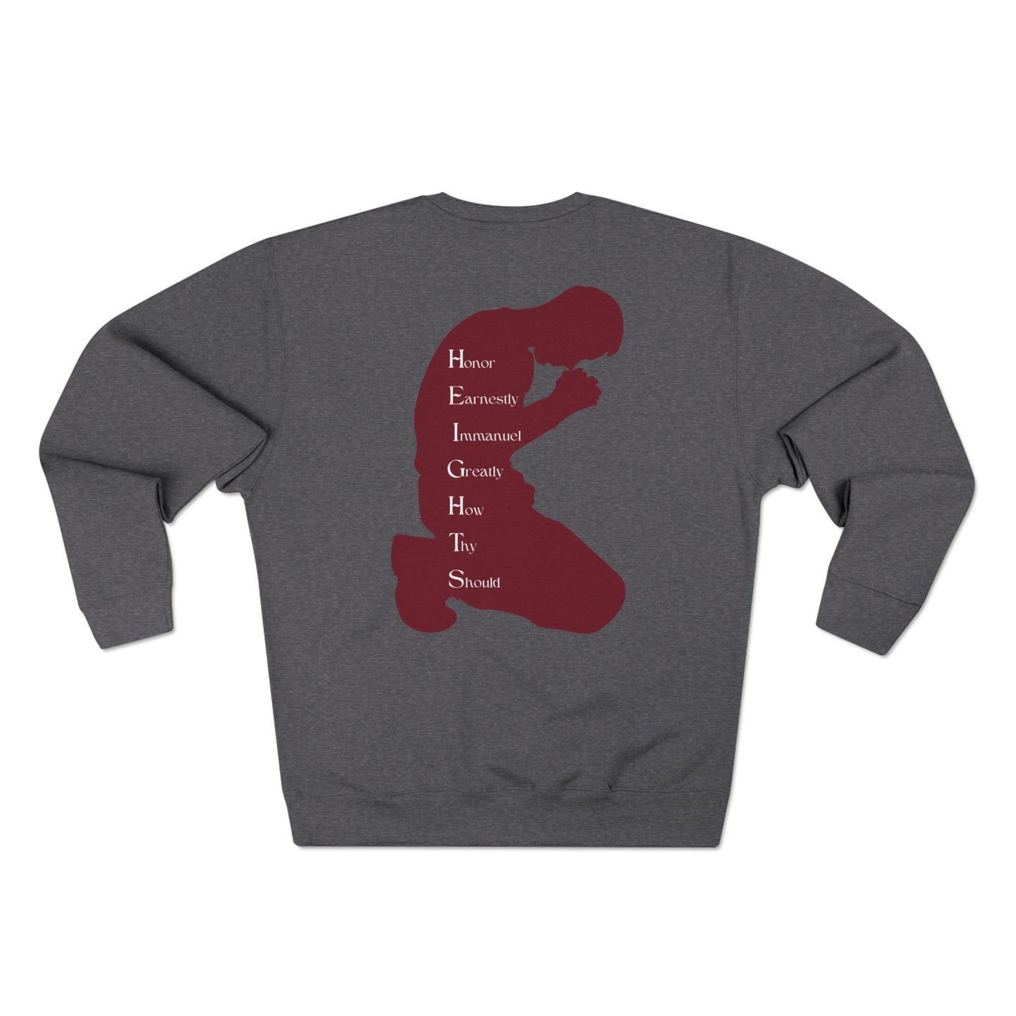 Heights Christian Marron Letters & Image Crewneck