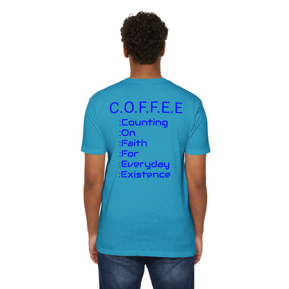 Adult Coffee Christian Blue Words Only Blended