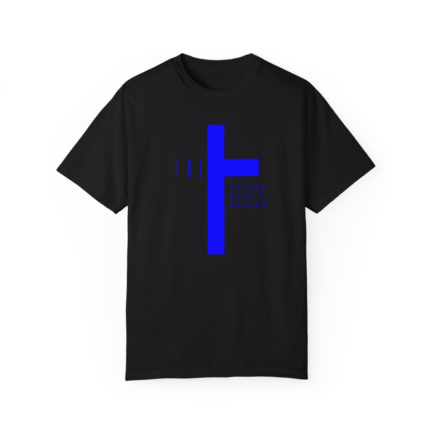 Adult T-Town Christian Blue Letters & Cross