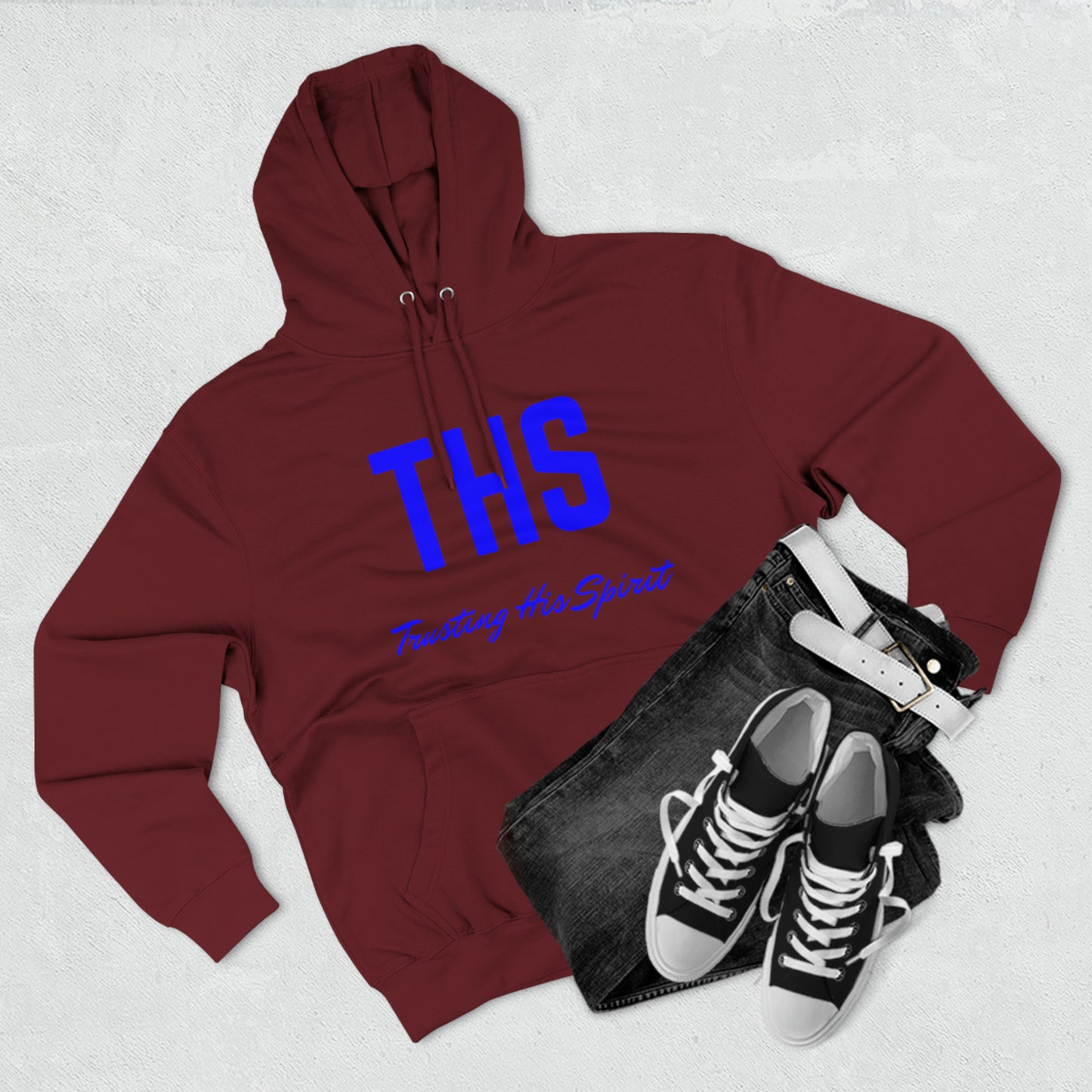 Adult THS Christian Blue Letters Hoodie