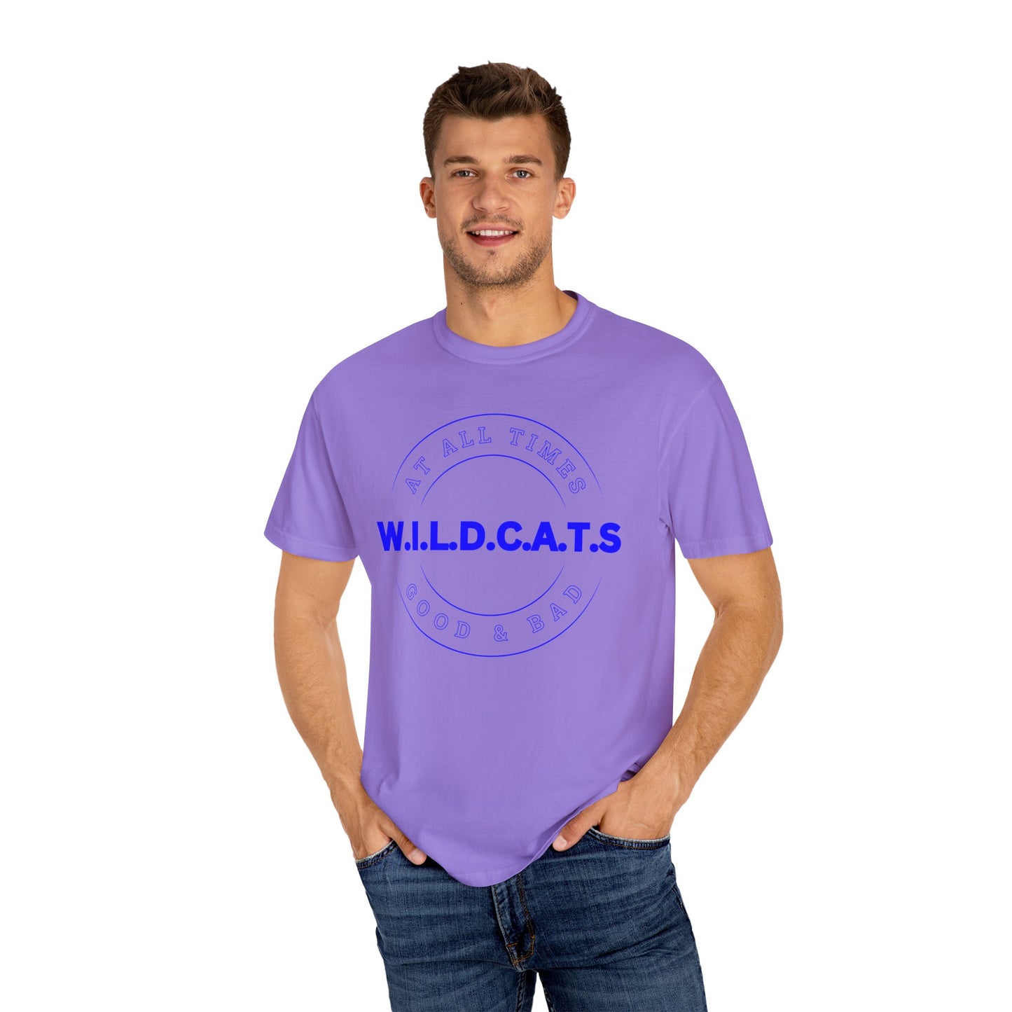 Wildcats Christian Blue Letters & Picture