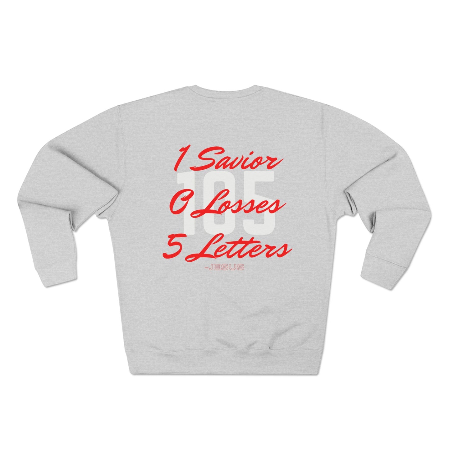 Adult 105 Christian Red and White Letters Crewneck