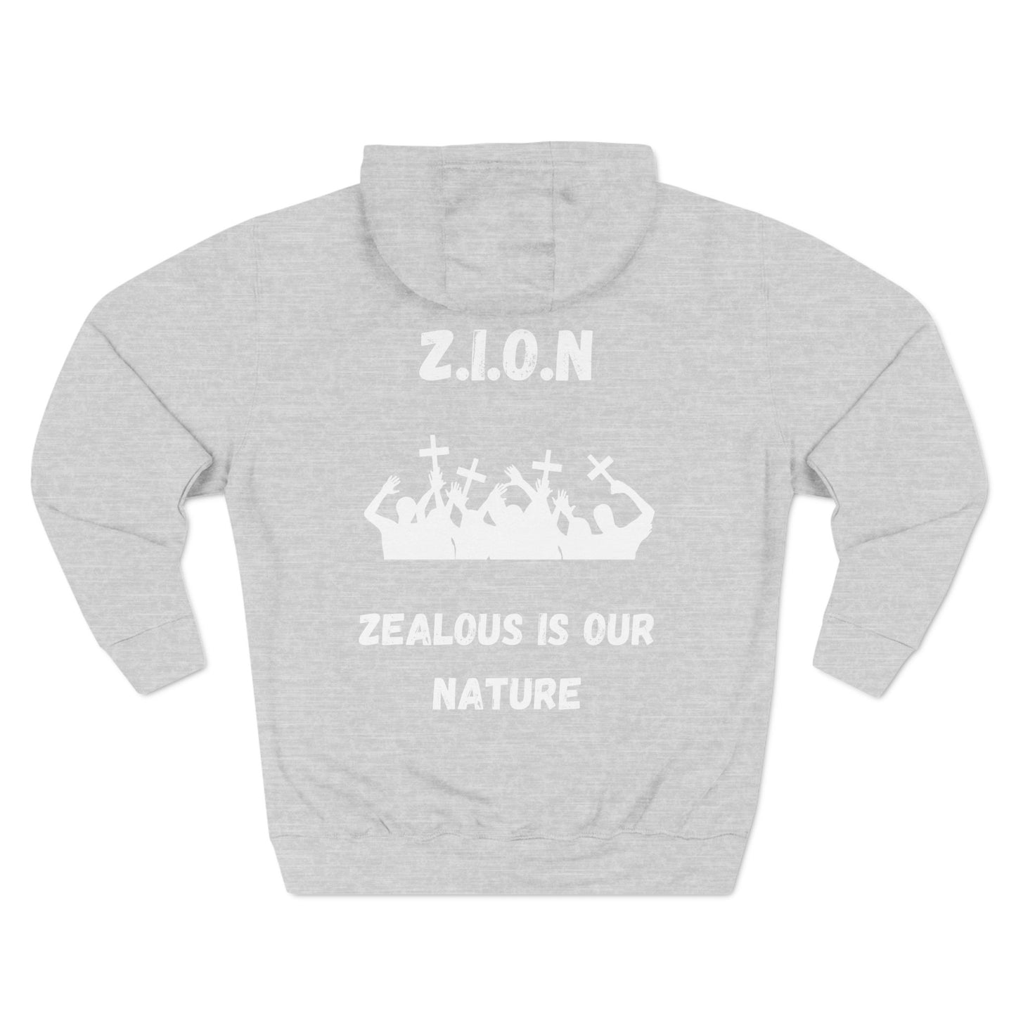 Zion Hoodie White Words & Image