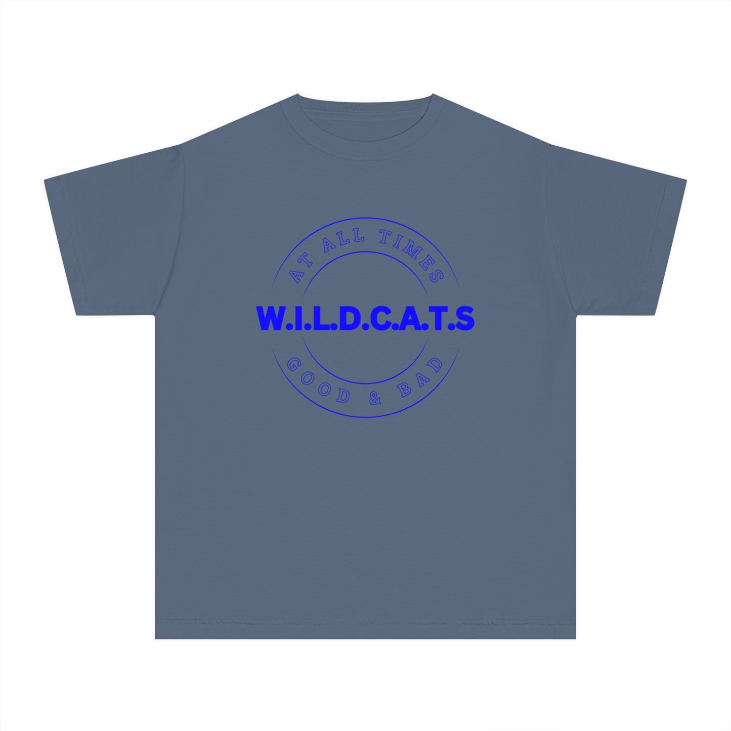 Youth Wildcats Christian Blue Letters & Picture