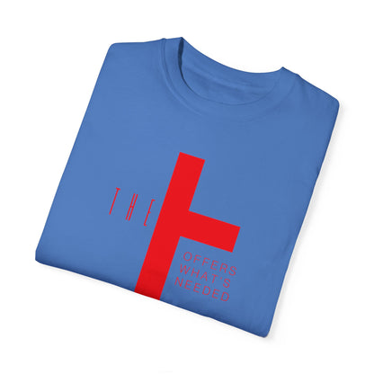 Adult T-Town Christian Red Letters & Cross