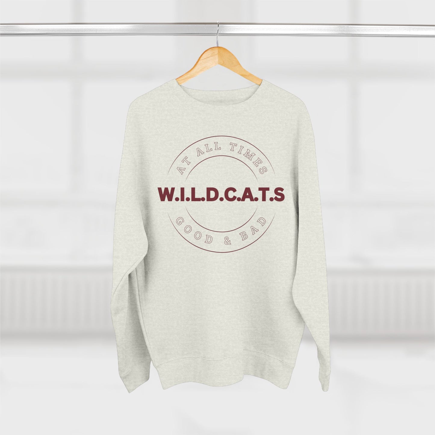 Wildcats Christian Marron Letters & Picture Crewneck