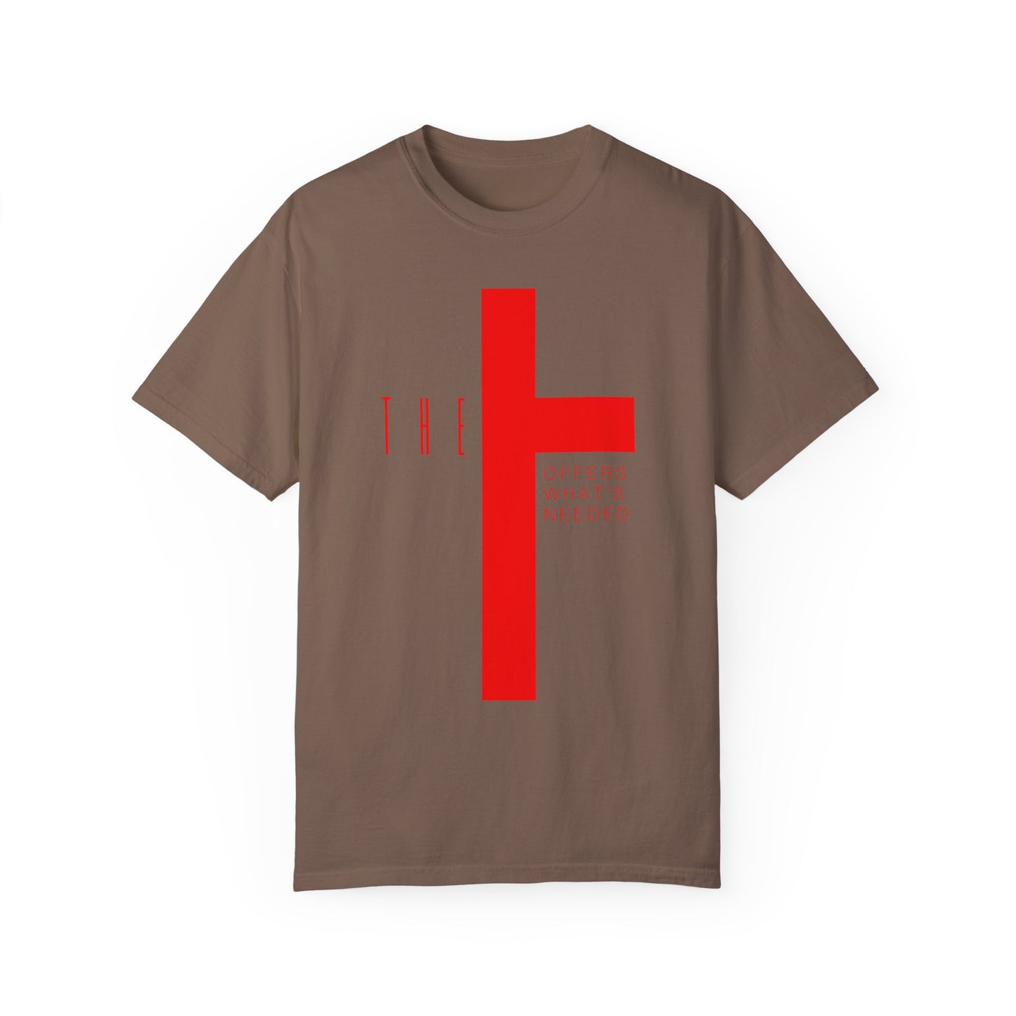 Adult T-Town Christian Red Letters & Cross