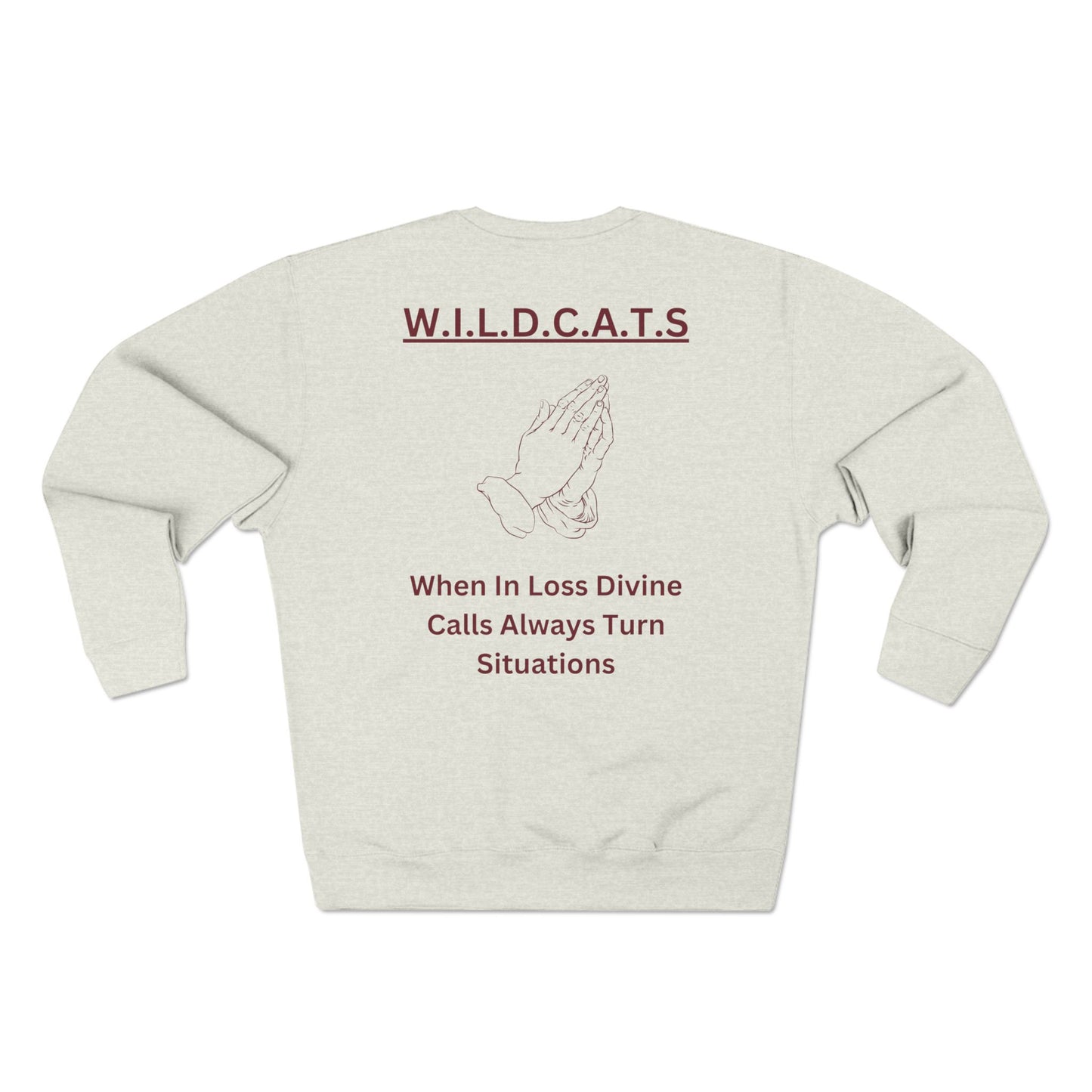 Wildcats Christian Marron Letters & Picture Crewneck