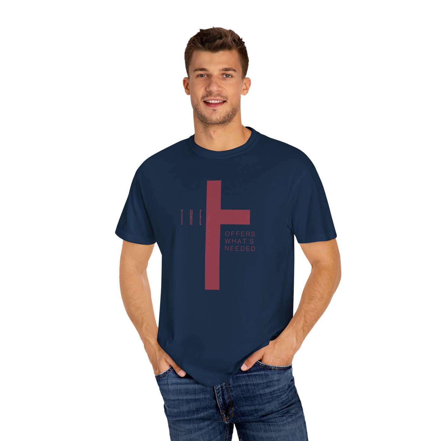 Adult T-Town Christian Marron Letters & Cross