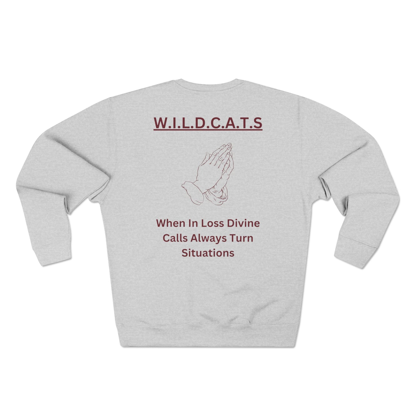 Wildcats Christian Marron Letters & Picture Crewneck