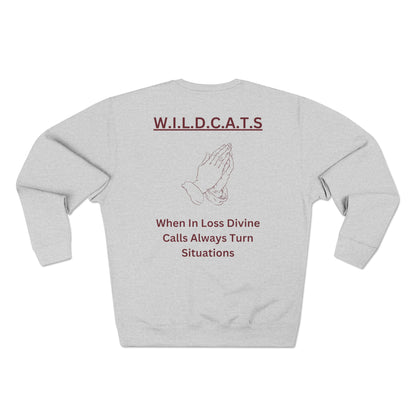 Wildcats Christian Marron Letters & Picture Crewneck