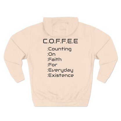 Adult Coffee Christian Black Words Only Hoodie