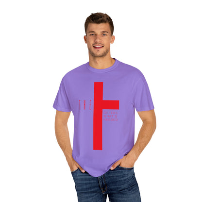 Adult T-Town Christian Red Letters & Cross