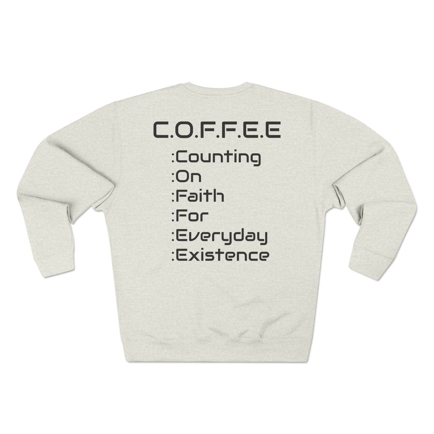 Adult Coffee Christian Black Words Only Crewneck