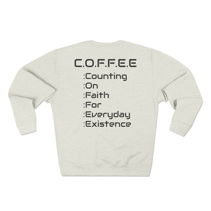 Adult Coffee Christian Black Words Only Crewneck