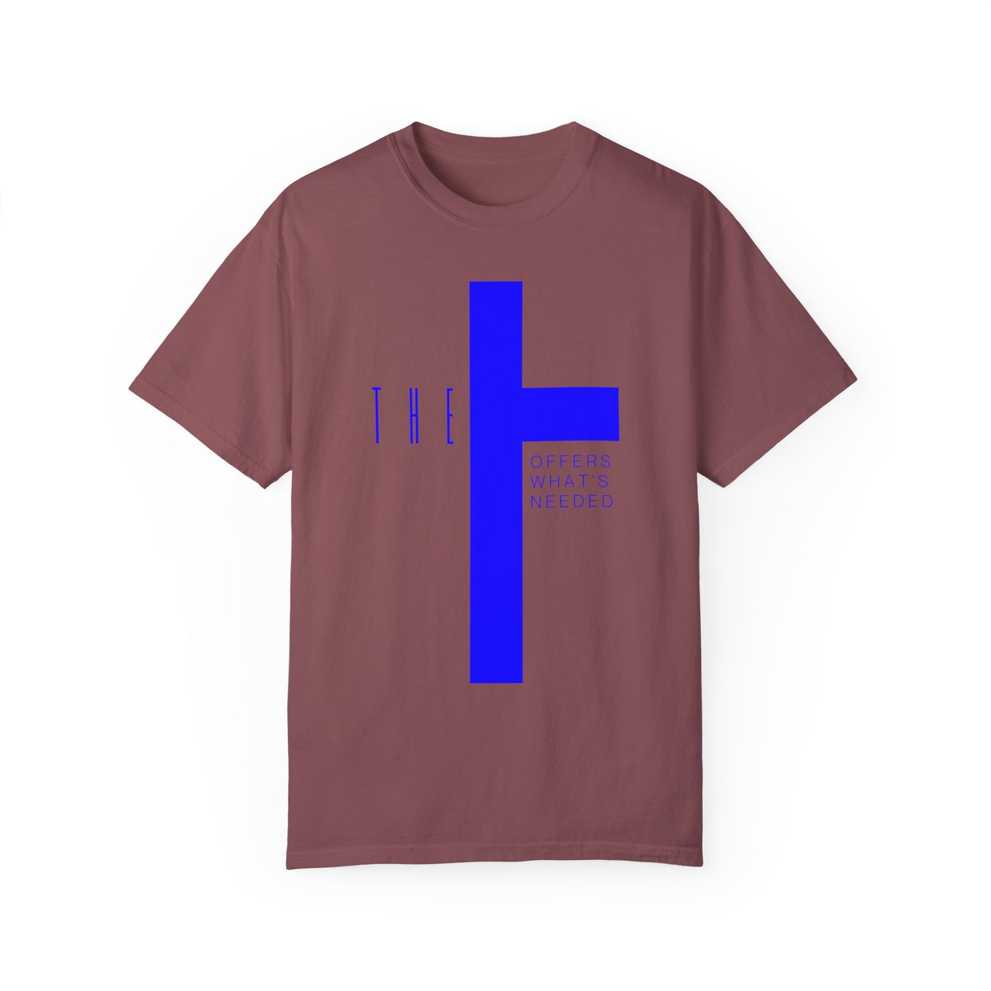 Adult T-Town Christian Blue Letters & Cross