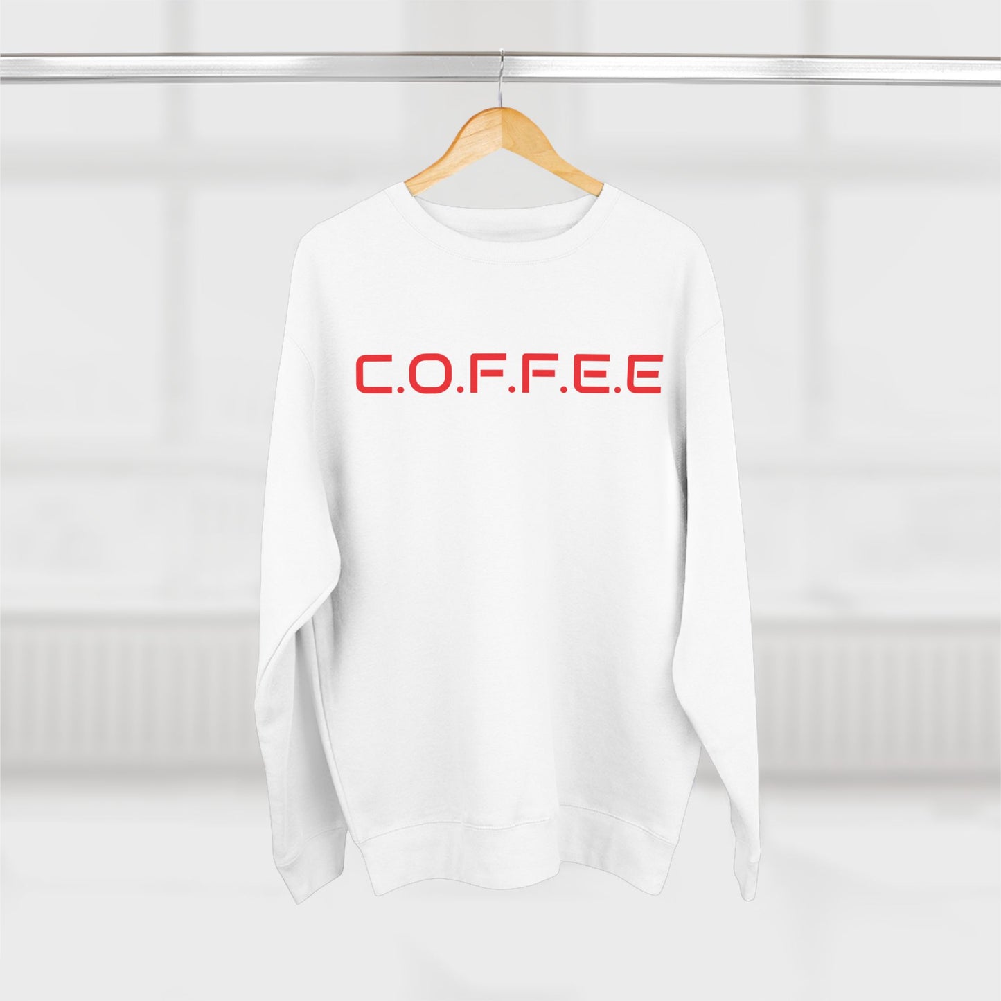 Adult Coffee Christian Red Words Only Crewneck