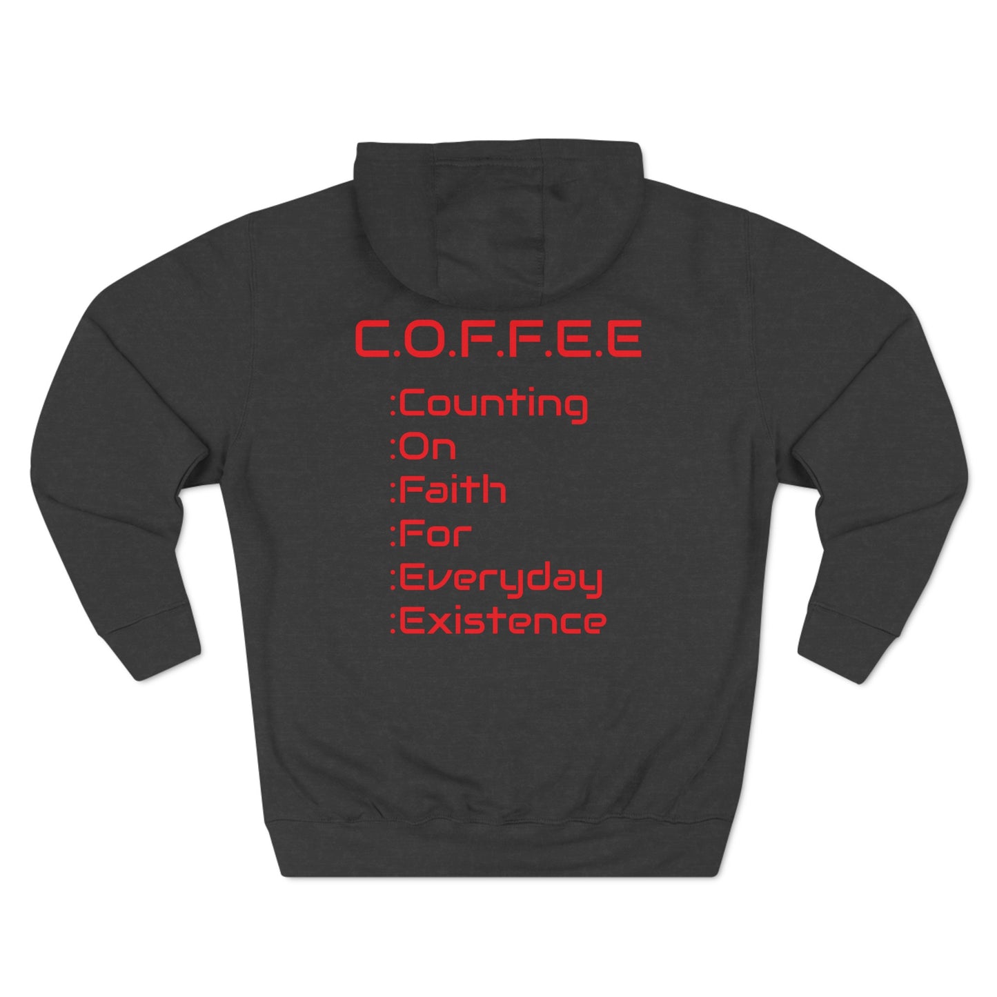 Adult Coffee Christian Red Words Only Hoodie