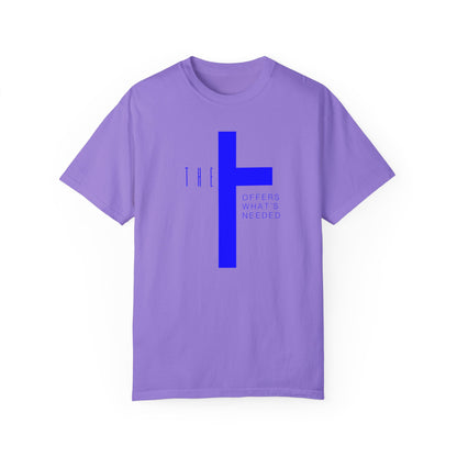 Adult T-Town Christian Blue Letters & Cross