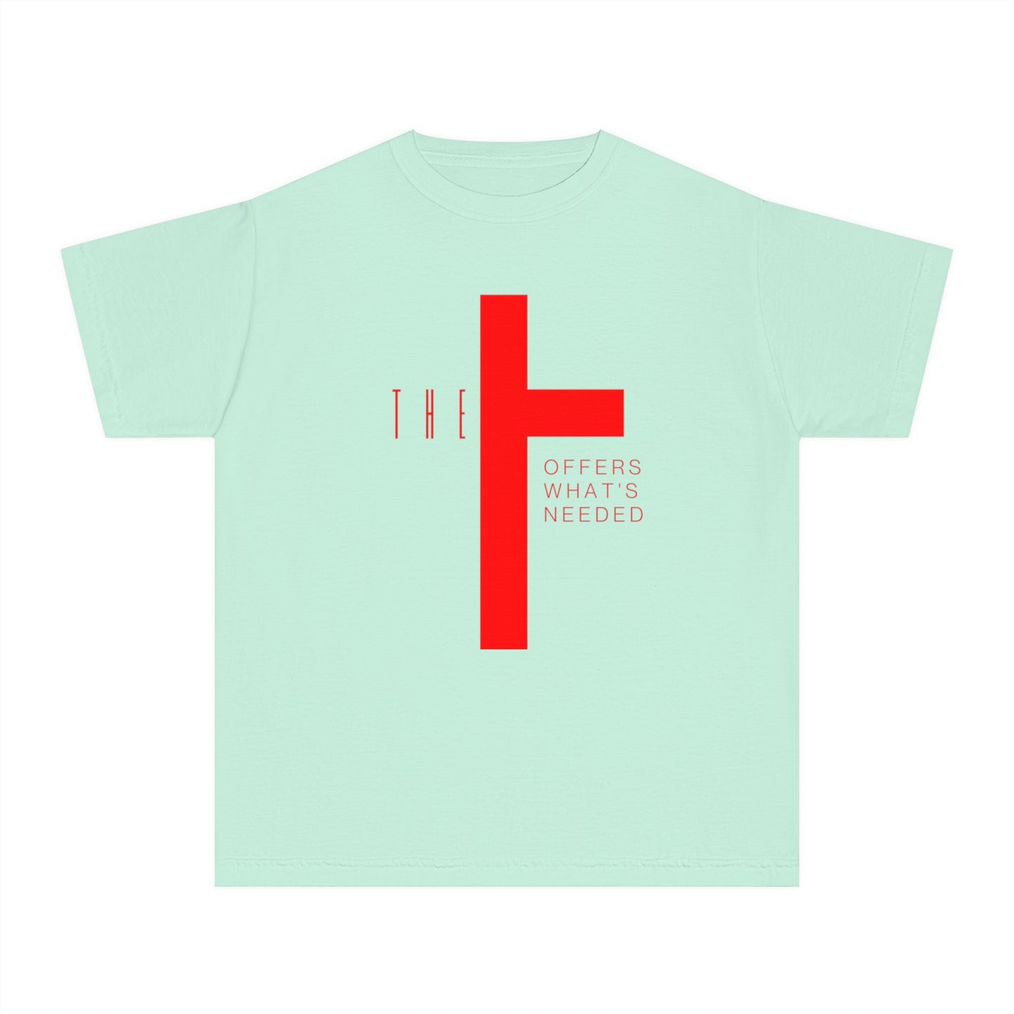 Youth T-Town Christian Red Letters & Cross