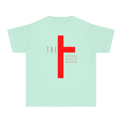 Youth T-Town Christian Red Letters & Cross