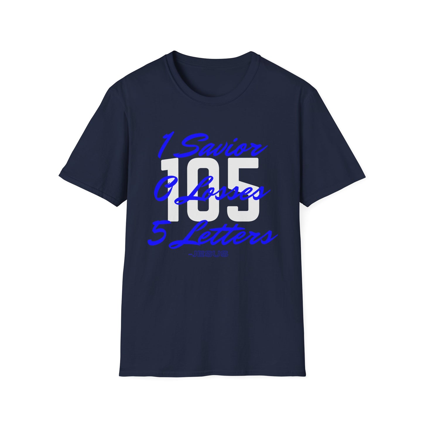 Adult 105 Christian Blue and White Letters