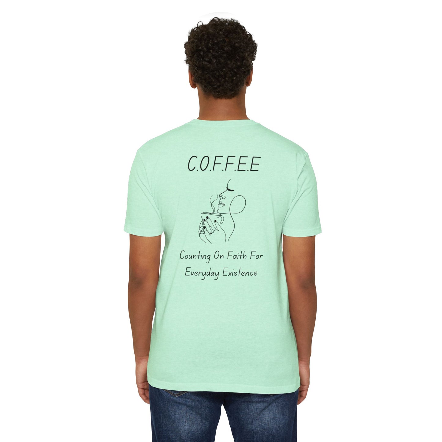 Specialty Adult Coffee Christian Blue Words & Woman Image