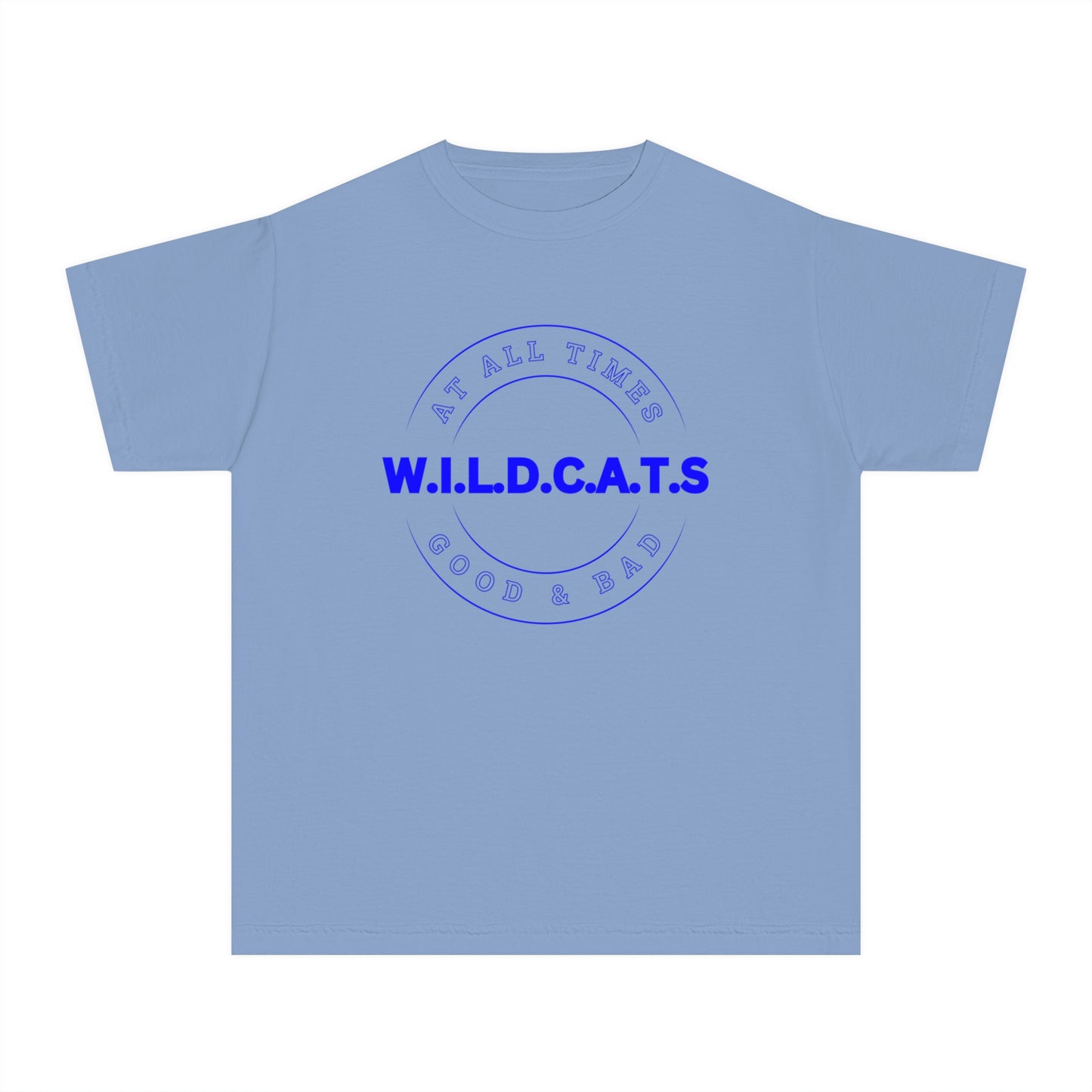 Youth Wildcats Christian Blue Letters & Picture