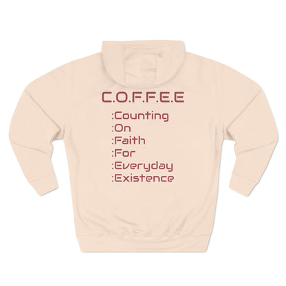 Adult Coffee Christian Marron Words Only Hoodie