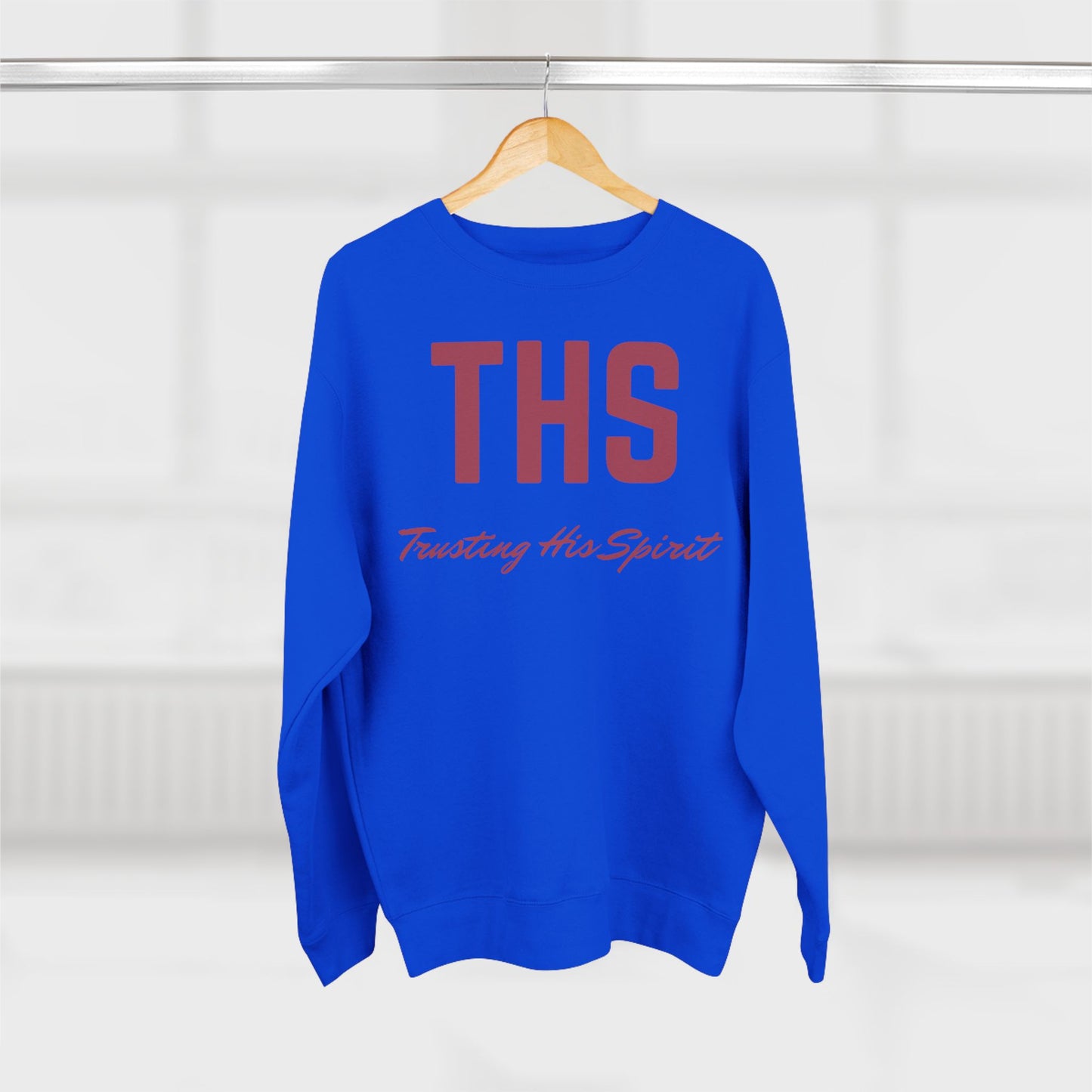 Adult THS Christian Marron Letters Crewneck