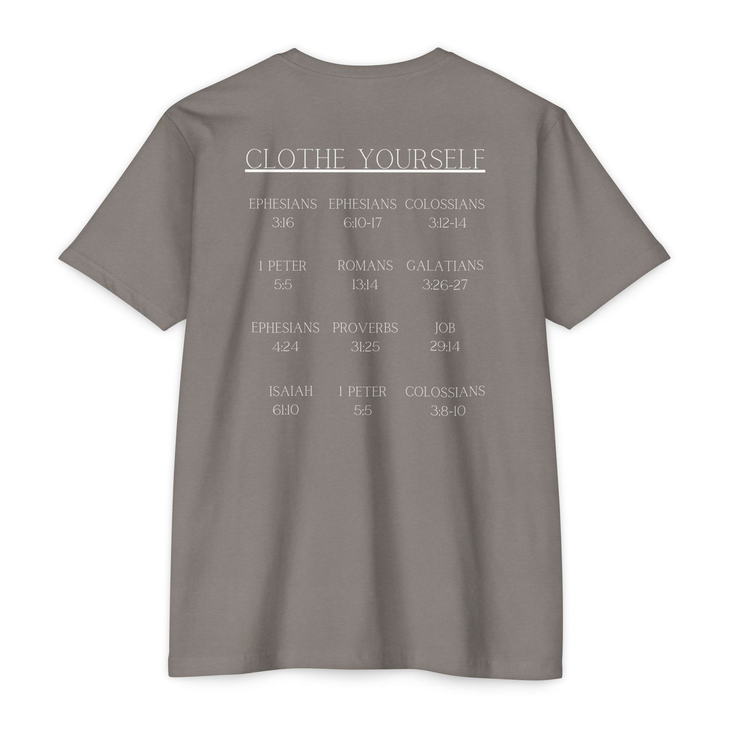 Clothe Yourself White Tshirt(scripture) next level