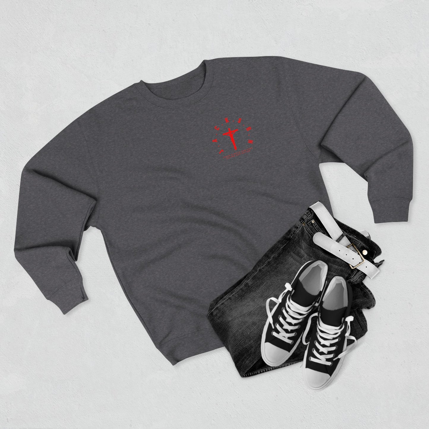 Jackson Red Cross & Letters Crewneck