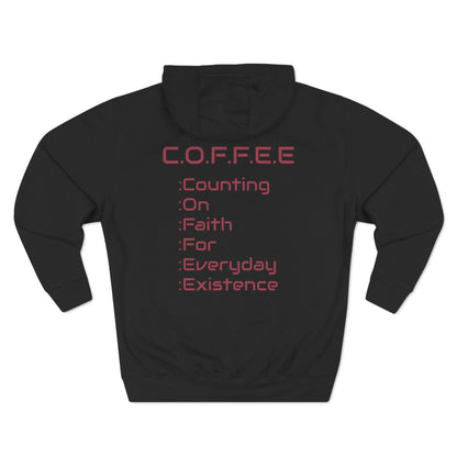 Adult Coffee Christian Marron Words Only Hoodie