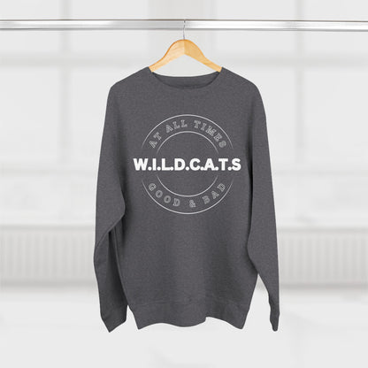 Wildcats Christian White Letters & Picture Crewneck