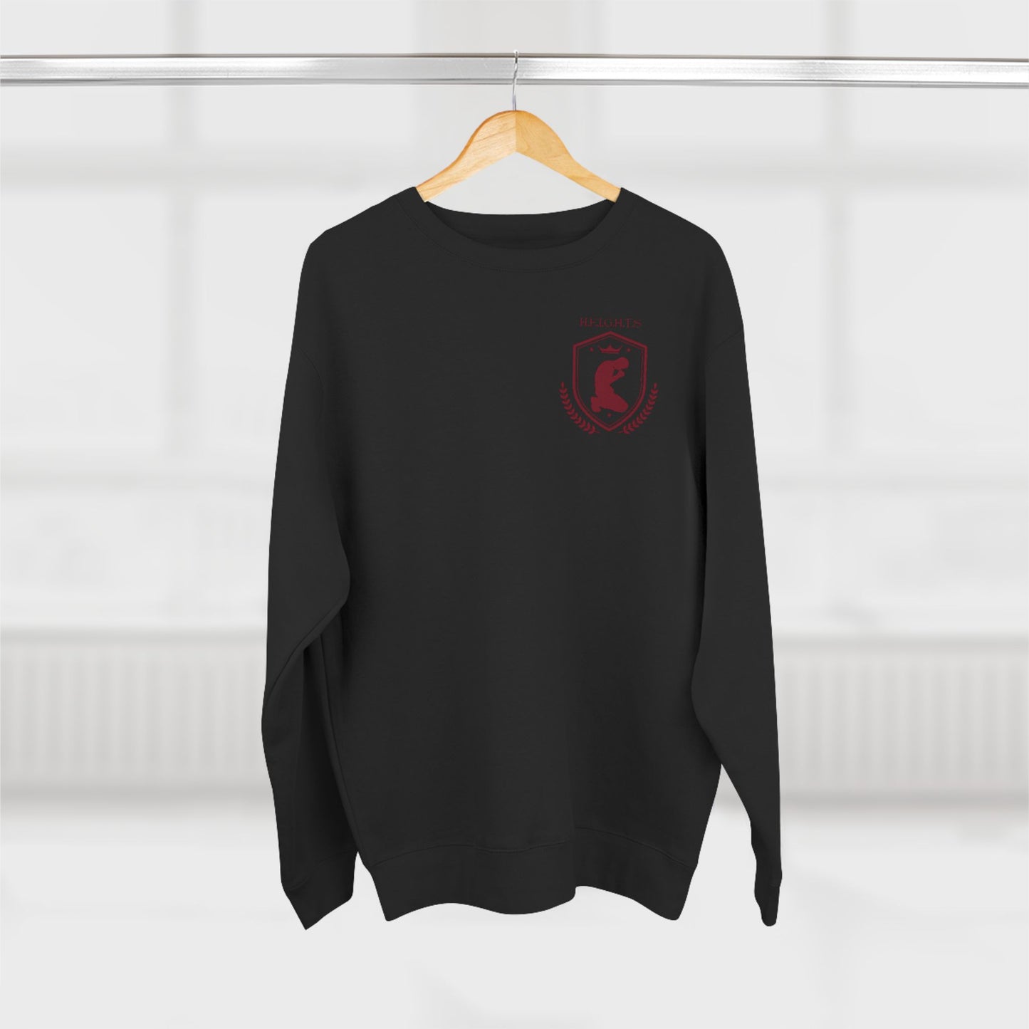 Heights Christian Marron Letters & Image Crewneck