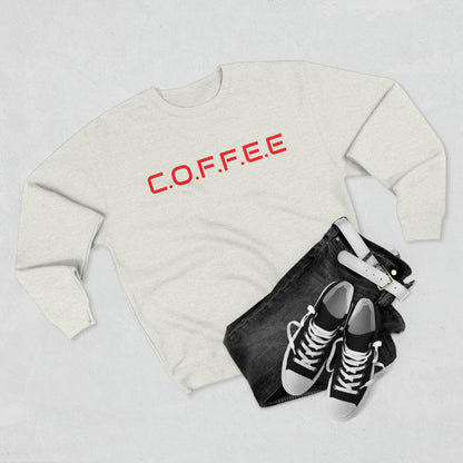 Adult Coffee Christian Red Words Only Crewneck