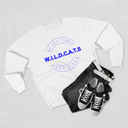 Wildcats Christian Blue Letters & Picture Crewneck