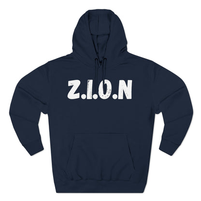 Zion Hoodie White Words & Image