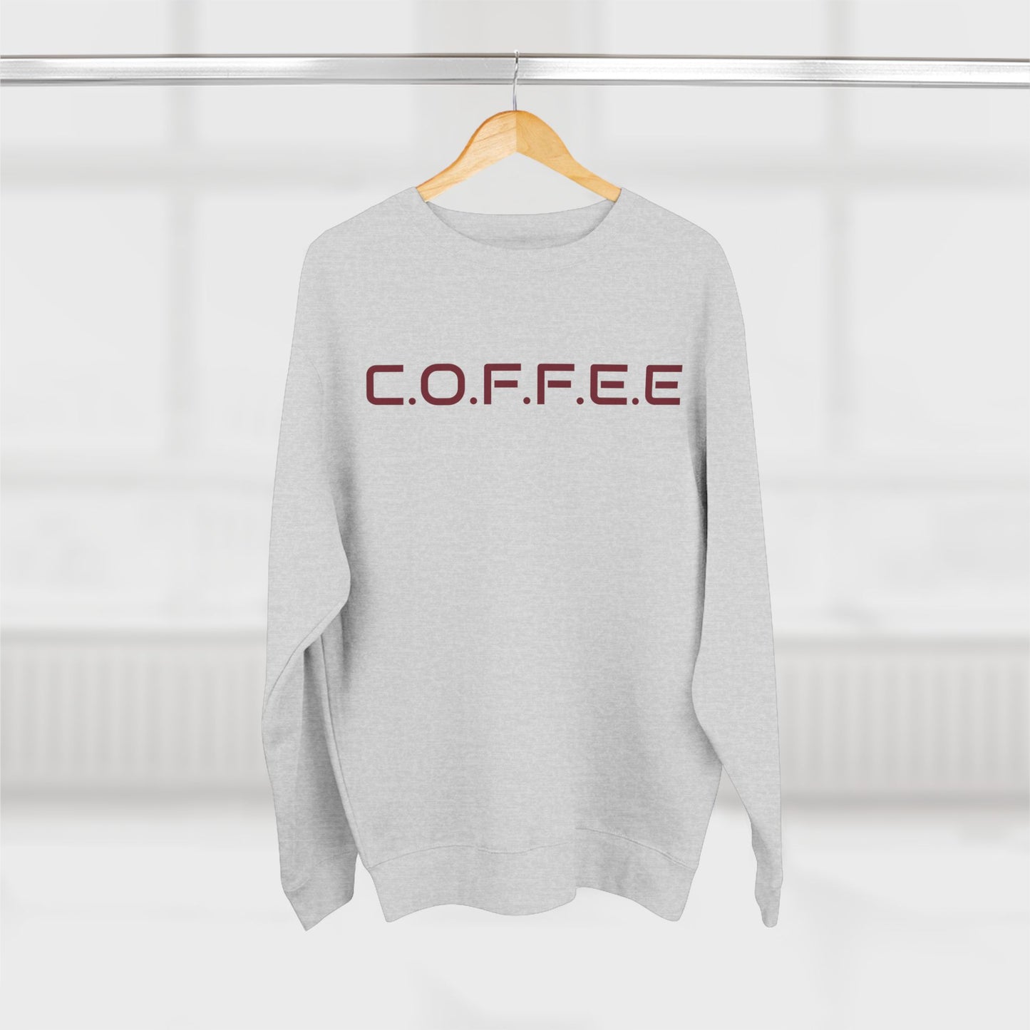 Adult Coffee Christian Marron Words Only Crewneck