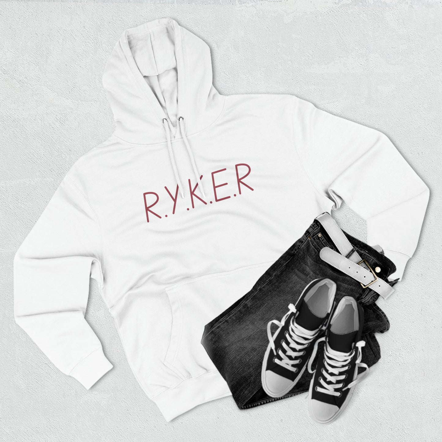 RYKER Christian Marron Letters Hoodie