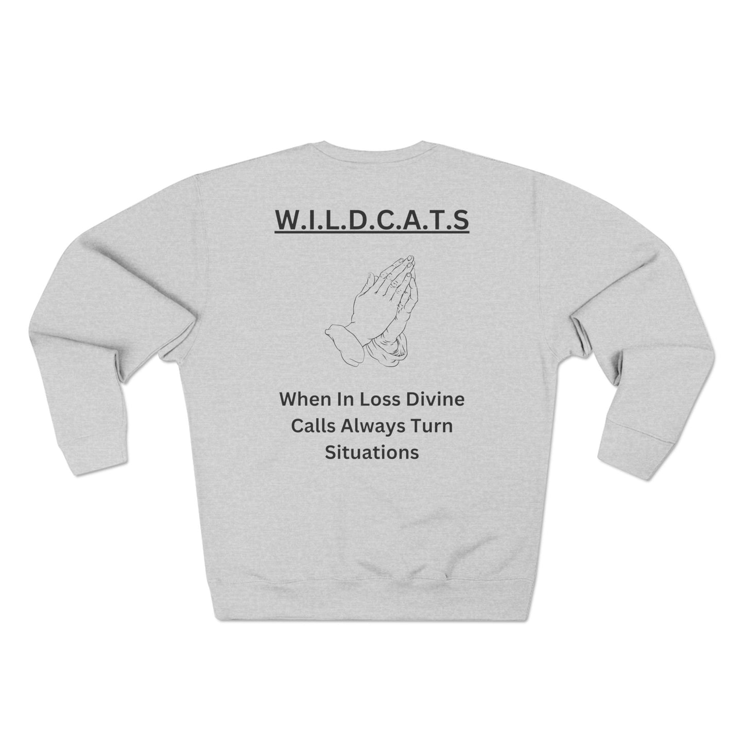 Wildcats Christian Black Letters & Picture Crewneck