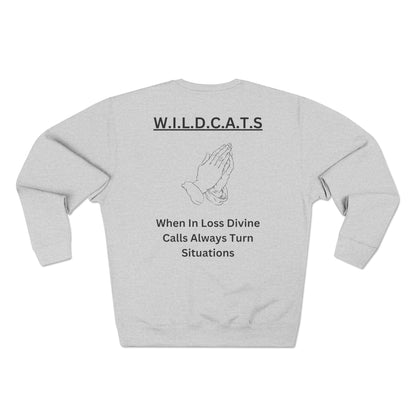 Wildcats Christian Black Letters & Picture Crewneck