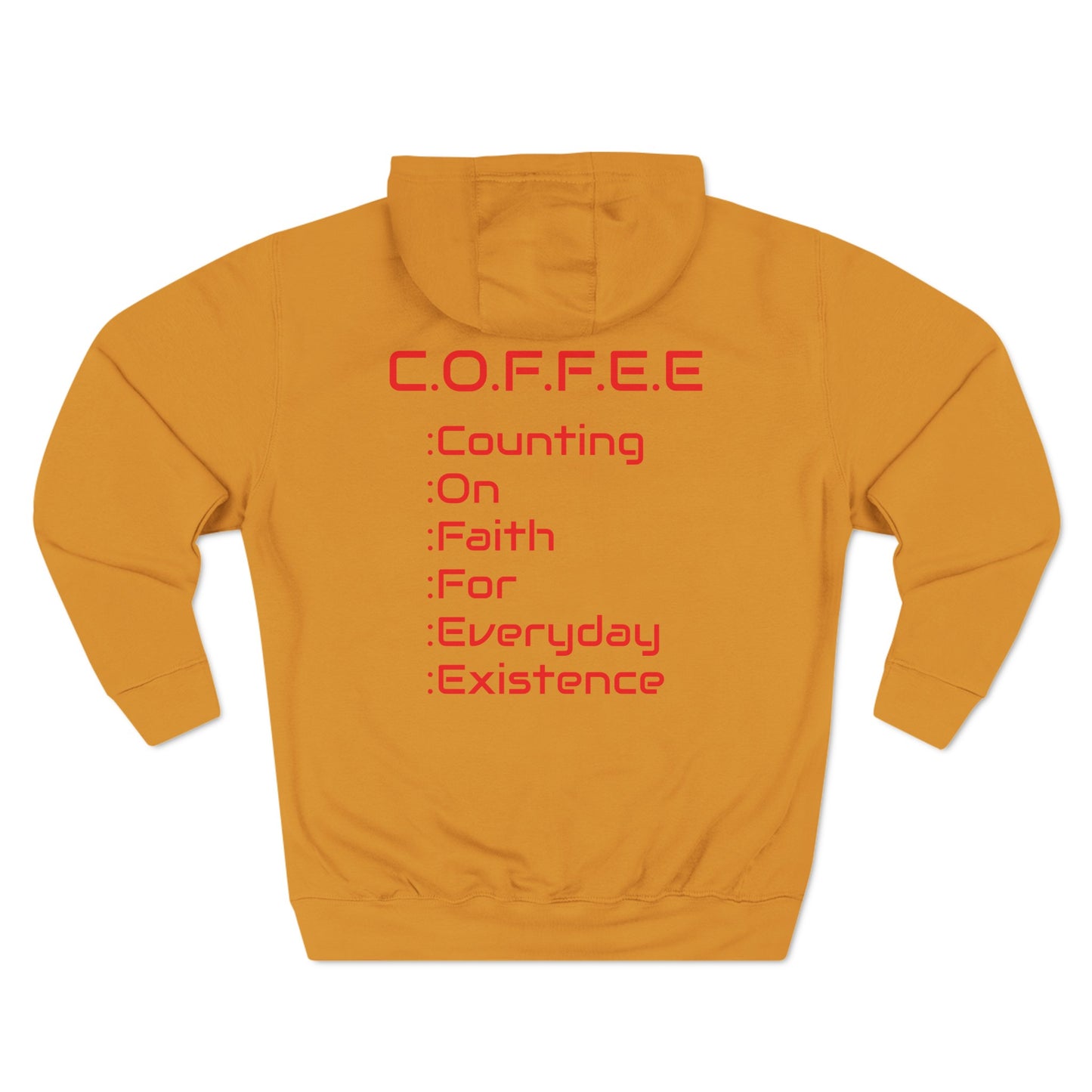 Adult Coffee Christian Red Words Only Hoodie