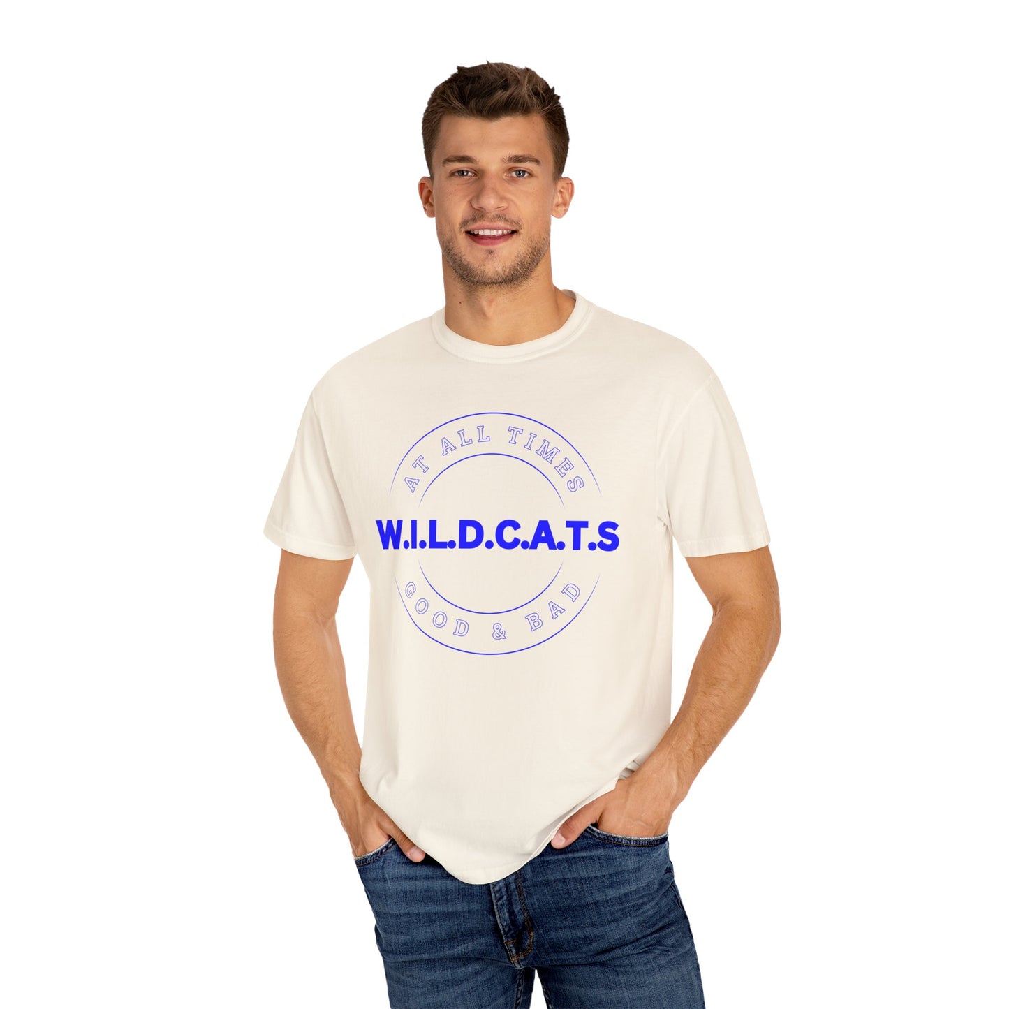 Wildcats Christian Blue Letters & Picture