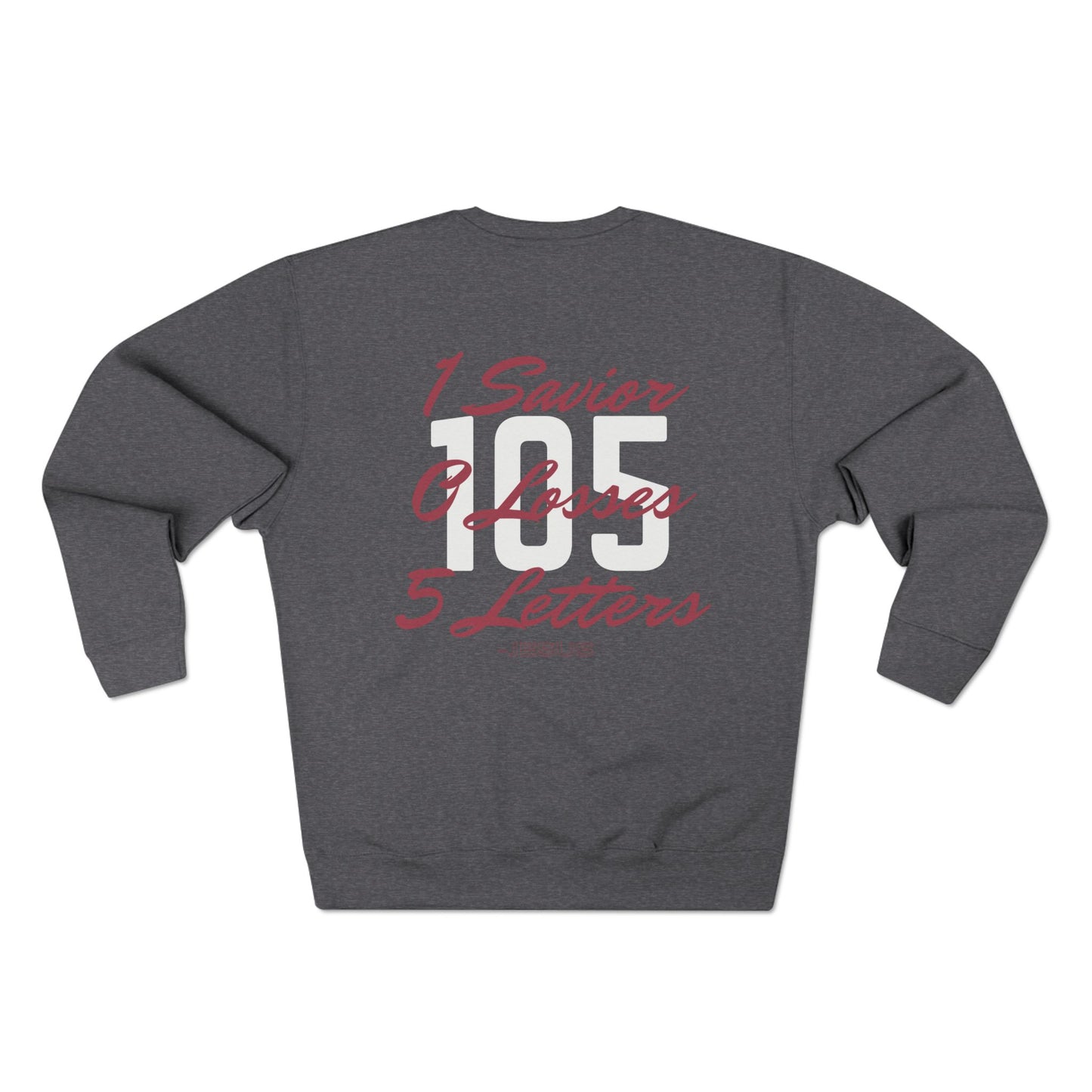 Adult 105 Christian Marron and White Letters Crewneck