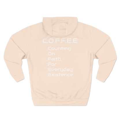 Adult Coffee Christian White Words Only Hoodie