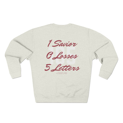 Adult 105 Christian Marron and White Letters Crewneck