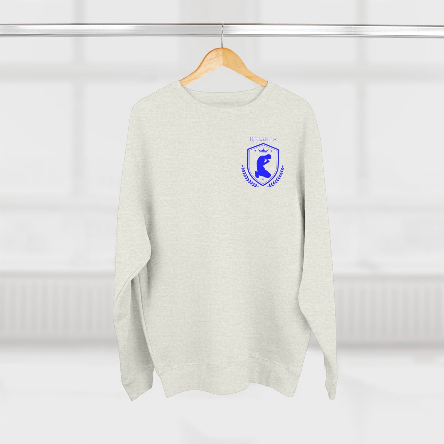 Heights Christian Blue Letters & Image Crewneck