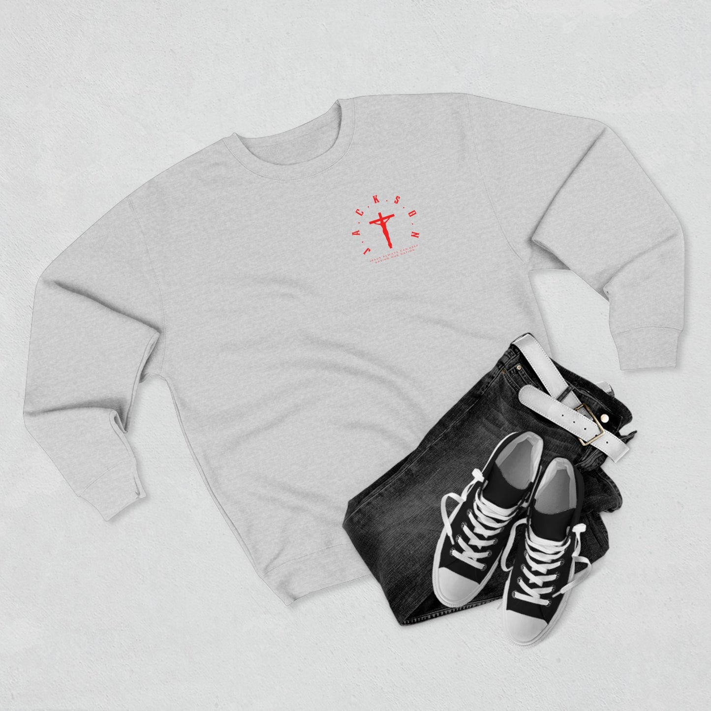 Jackson Red Cross & Letters Crewneck